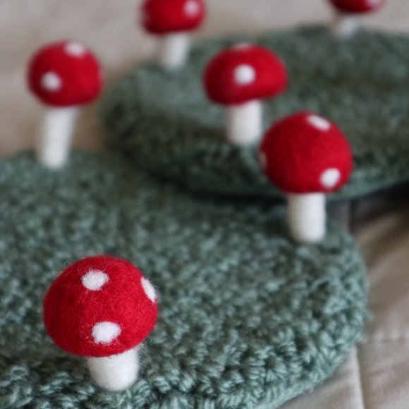 Handmade Fairy Ring Mushroom Coasters - Picture 3 of 7